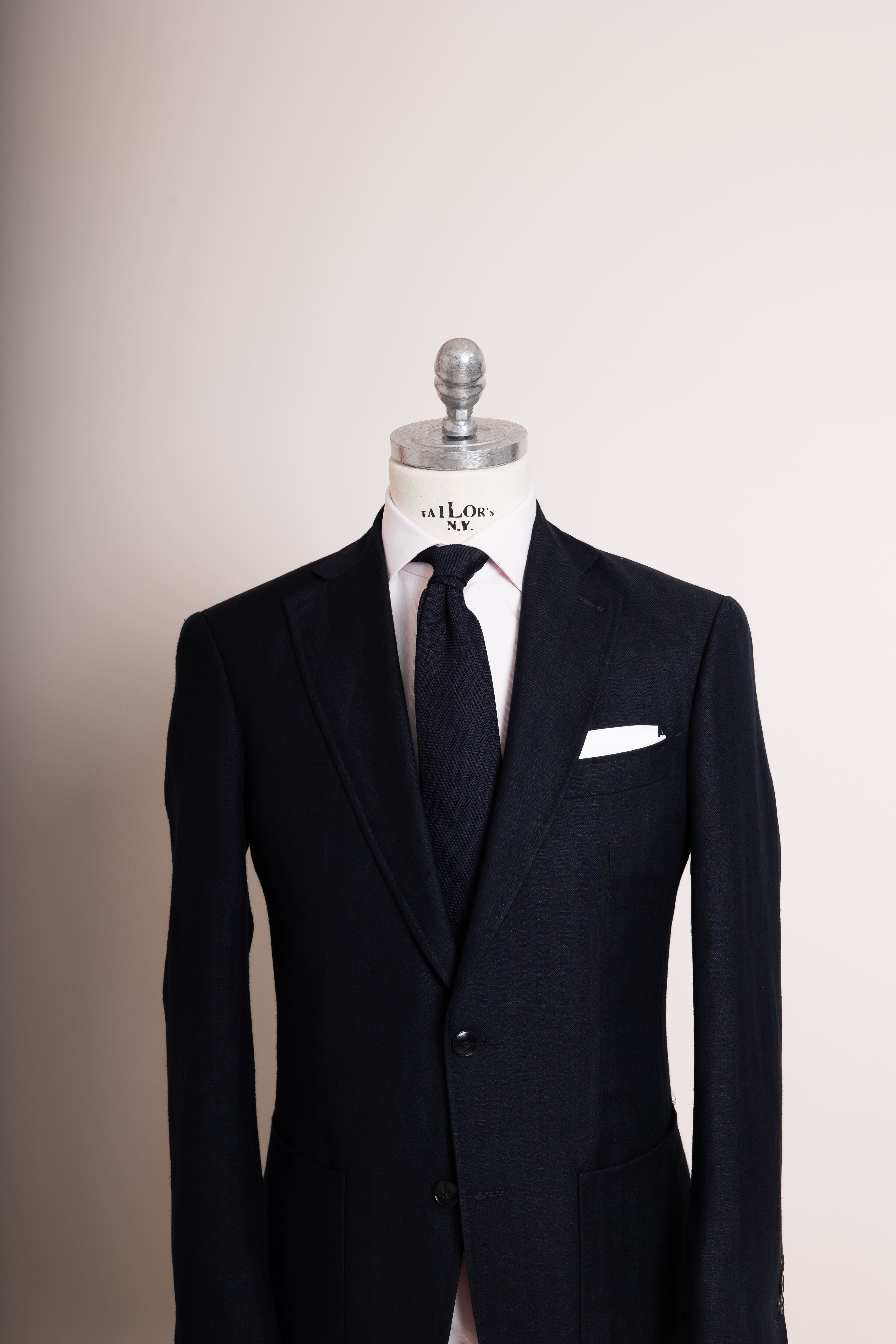 Anzug Heringbone Heritage mitternachtsblau von vorne