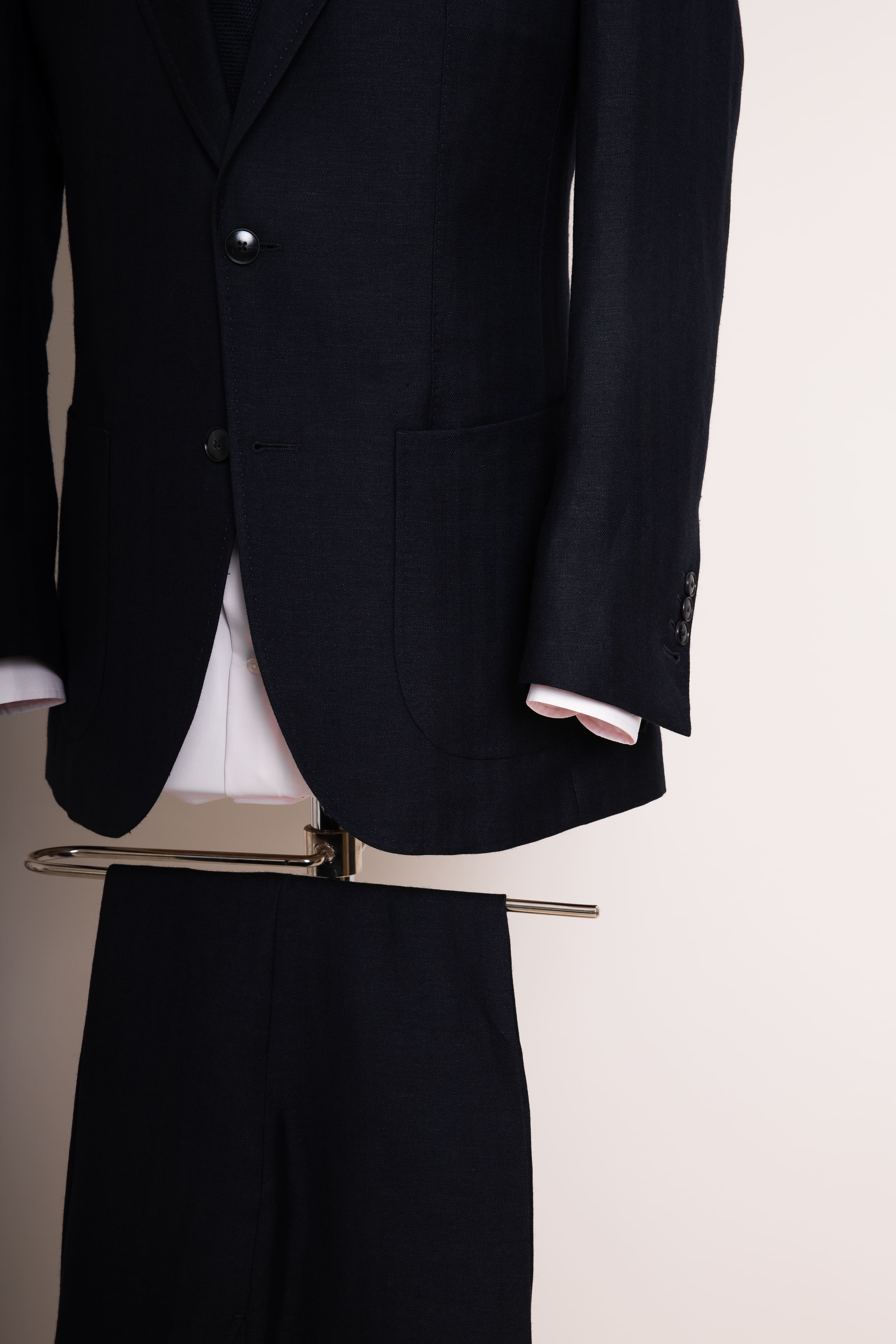 Anzug Heringbone Heritage mitternachtsblau Hose