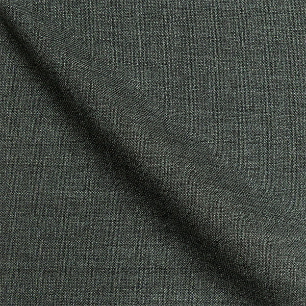 Nahaufnahme der Stoffprobe vom dunkelgrauen leicht strukturierten Stoff aus Schurwolle