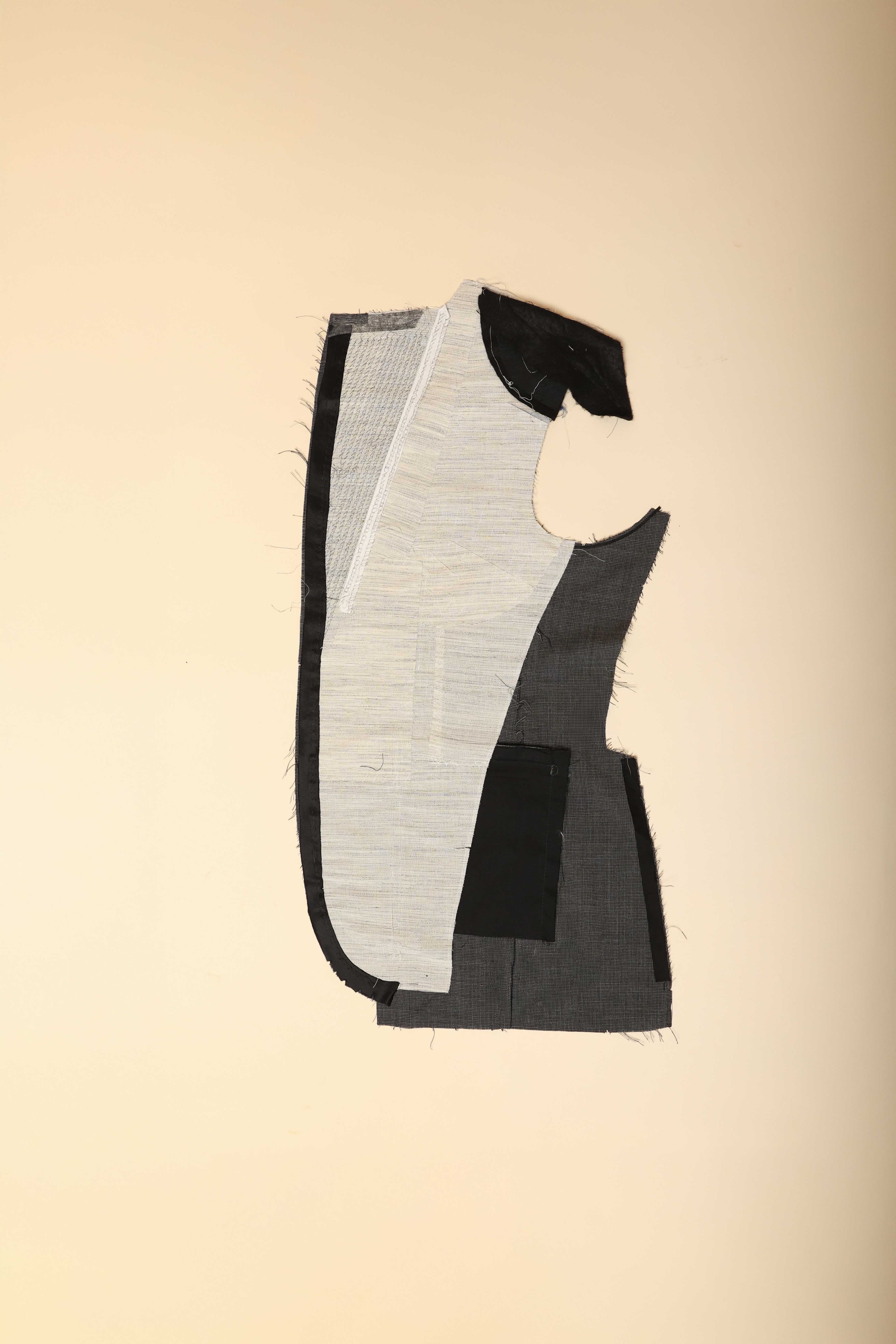 Teil eines Sakkos wird mit der Full Canvas Verarbeitung gezeigt