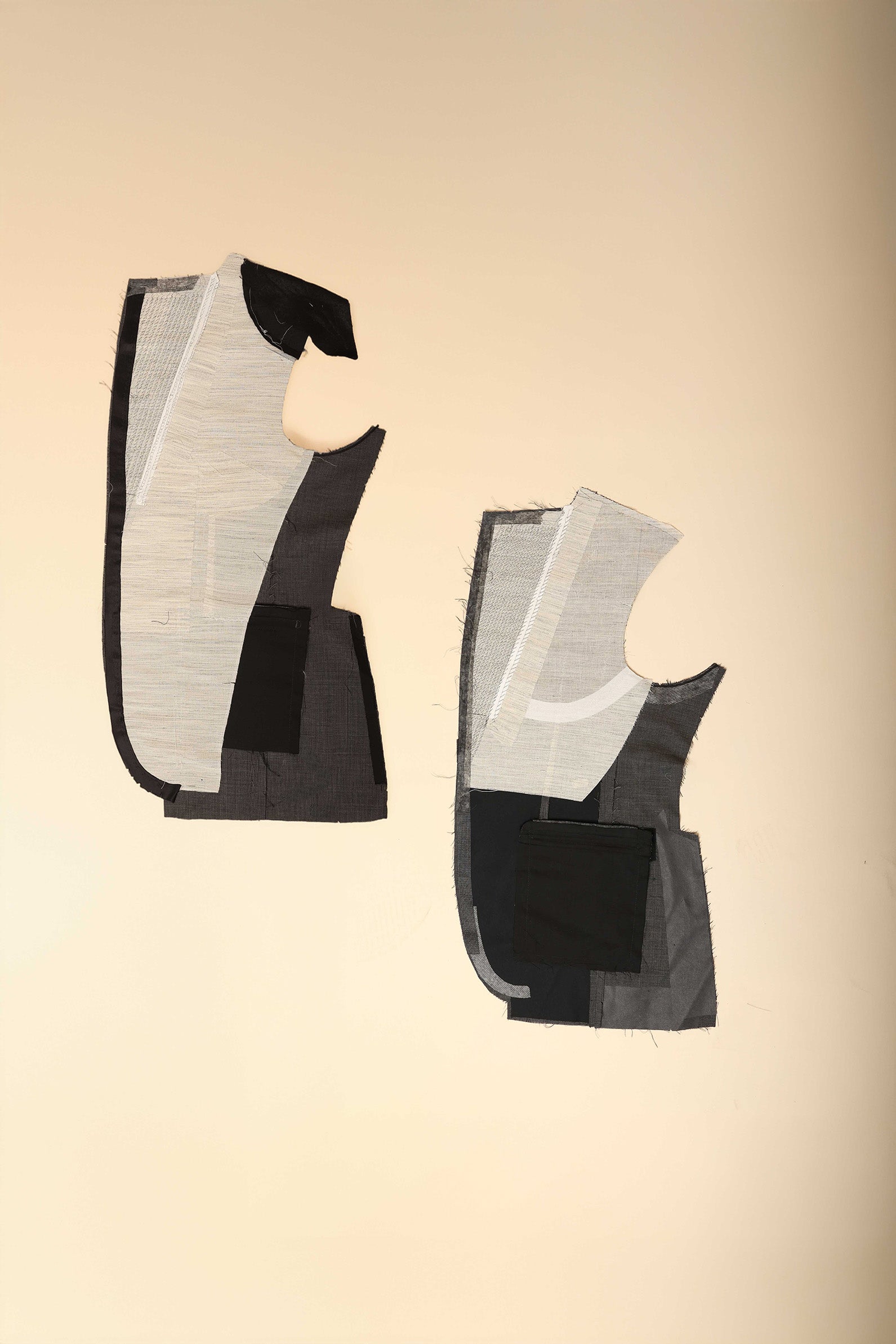 Teil eines Sakkos wird mit der Half und Full Canvas Verarbeitung gezeigt