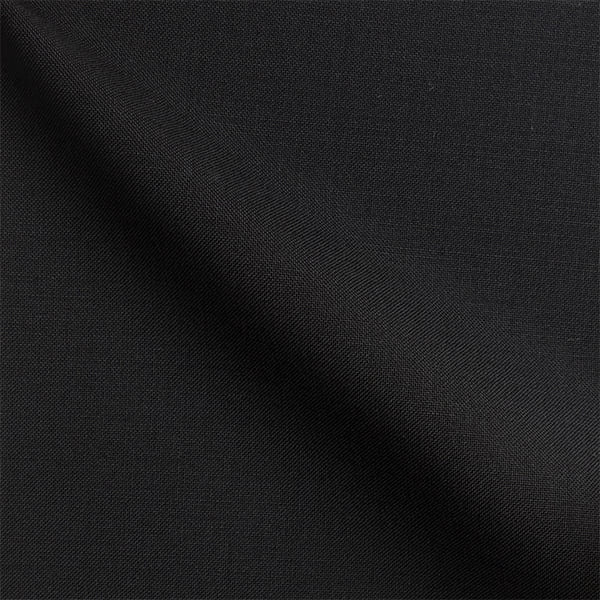 Nahaufnahme der schwarzen Stoffprobe aus Wolle und Mohair