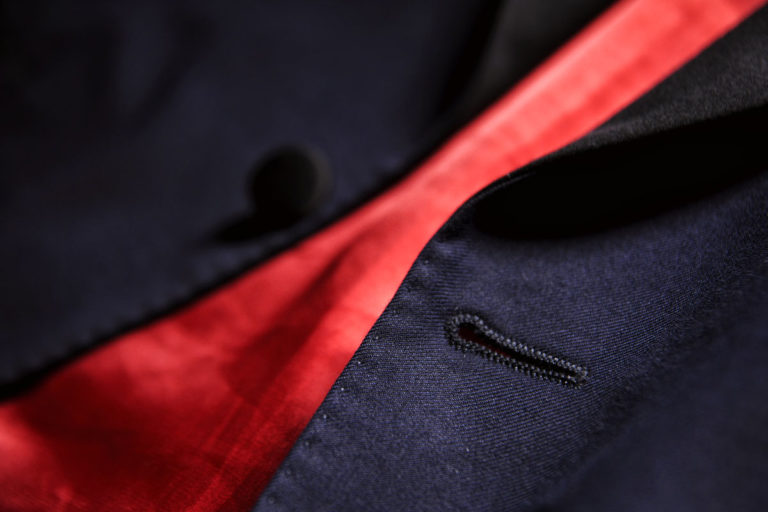 smoking dinner jacket midnight blue detail
