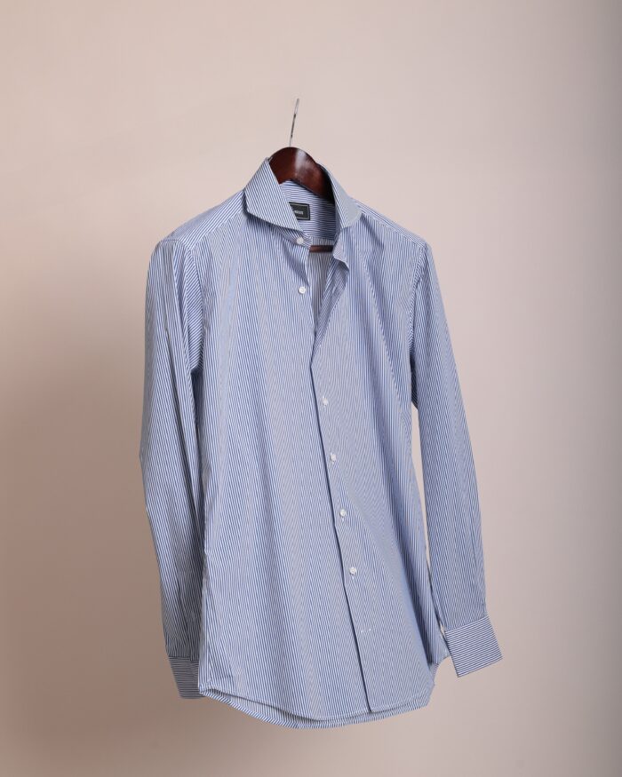 HERRENHEMD BLAU GESTREIFT
